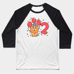 I am 2 with lion - kids birthday 2 years old Baseball T-Shirt